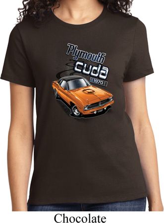 Ladies Dodge 1970 Plymouth Hemi Cuda Shirt