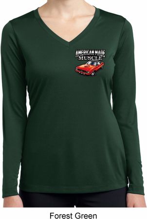 Ladies Dodge American Made Muscle Pocket Print Dry Wicking Long Sleeve