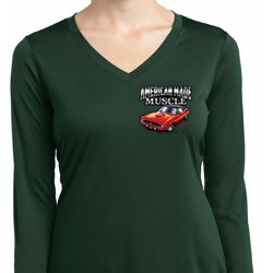 Ladies Dodge American Made Muscle Pocket Print Dry Wicking Long Sleeve Ladies Dodge American Made Muscle Pocket Print Dry Wicking Long Sleeve