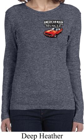 Ladies Dodge American Made Muscle Pocket Print Long Sleeve Shirt