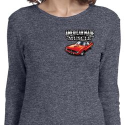 Ladies Dodge American Made Muscle Pocket Print Long Sleeve Shirt Ladies Dodge American Made Muscle Pocket Print Long Sleeve Shirt