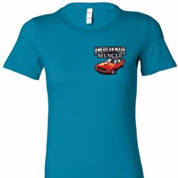 Ladies Dodge American Made Muscle Pocket Print Longer Length Shirt Ladies Dodge American Made Muscle Pocket Print Longer Length Shirt