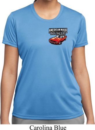 Ladies Dodge American Made Muscle Pocket Print Moisture Wicking Shirt
