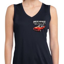 Ladies Dodge American Made Muscle Pocket Print Sleeveless Dry Wicking Ladies Dodge American Made Muscle Pocket Print Sleeveless Dry Wicking