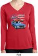 Ladies Dodge American Muscle Blue and Red Dry Wicking Long Sleeve