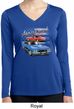 Ladies Dodge American Muscle Blue and Red Dry Wicking Long Sleeve