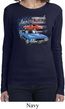 Ladies Dodge American Muscle Blue and Red Long Sleeve Shirt