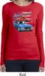 Ladies Dodge American Muscle Blue and Red Long Sleeve Shirt