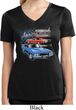 Ladies Dodge American Muscle Blue and Red Moisture Wicking Vneck Shirt