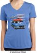Ladies Dodge American Muscle Blue and Red Moisture Wicking Vneck Shirt