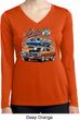 Ladies Dodge Blue and Orange Super Bee Dry Wicking Long Sleeve