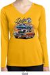 Ladies Dodge Blue and Orange Super Bee Dry Wicking Long Sleeve