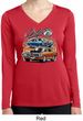 Ladies Dodge Blue and Orange Super Bee Dry Wicking Long Sleeve