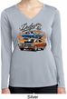 Ladies Dodge Blue and Orange Super Bee Dry Wicking Long Sleeve