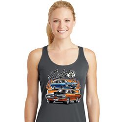 Ladies Dodge Blue and Orange Super Bee Dry Wicking Racerback