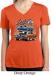 Ladies Dodge Blue and Orange Super Bee Dry Wicking V-neck