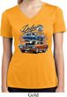 Ladies Dodge Blue and Orange Super Bee Dry Wicking V-neck