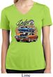 Ladies Dodge Blue and Orange Super Bee Dry Wicking V-neck