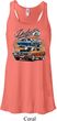 Ladies Dodge Blue and Orange Super Bee Flowy Racerback