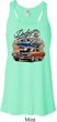 Ladies Dodge Blue and Orange Super Bee Flowy Racerback