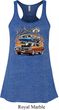Ladies Dodge Blue and Orange Super Bee Flowy Racerback