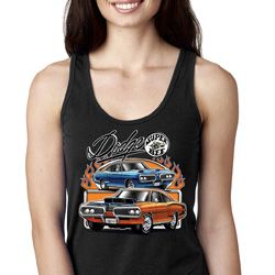 Ladies Dodge Blue and Orange Super Bee Ideal Racerback