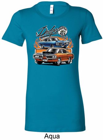 Ladies Dodge Blue and Orange Super Bee Longer Length Shirt