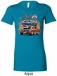 Ladies Dodge Blue and Orange Super Bee Longer Length Shirt