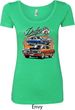 Ladies Dodge Blue and Orange Super Bee Scoop Neck