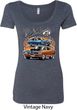 Ladies Dodge Blue and Orange Super Bee Scoop Neck