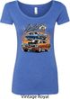 Ladies Dodge Blue and Orange Super Bee Scoop Neck