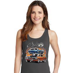 Ladies Dodge Blue and Orange Super Bee Tank Top