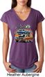 Ladies Dodge Blue and Orange Super Bee Tri Blend V-neck
