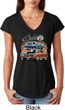 Ladies Dodge Blue and Orange Super Bee Tri Blend V-neck