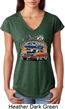 Ladies Dodge Blue and Orange Super Bee Tri Blend V-neck