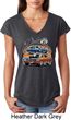 Ladies Dodge Blue and Orange Super Bee Tri Blend V-neck