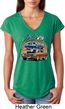 Ladies Dodge Blue and Orange Super Bee Tri Blend V-neck