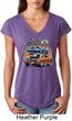 Ladies Dodge Blue and Orange Super Bee Tri Blend V-neck