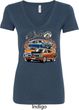 Ladies Dodge Blue and Orange Super Bee V-Neck