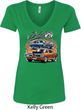 Ladies Dodge Blue and Orange Super Bee V-Neck