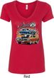 Ladies Dodge Blue and Orange Super Bee V-Neck