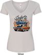 Ladies Dodge Blue and Orange Super Bee V-Neck
