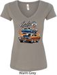 Ladies Dodge Blue and Orange Super Bee V-Neck