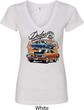 Ladies Dodge Blue and Orange Super Bee V-Neck