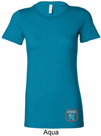 Ladies Dodge Garage Bottom Print Longer Length Shirt