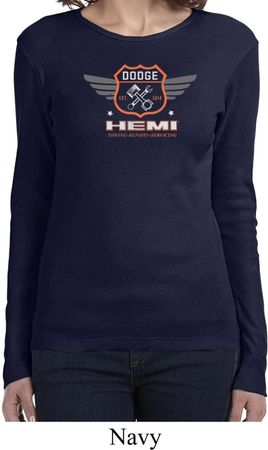 Ladies Dodge Garage Hemi Long Sleeve Shirt