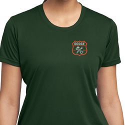 Ladies Dodge Garage Pocket Print Moisture Wicking Shirt
