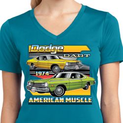 Ladies Dodge Shirt Dodge Dart Moisture Wicking V-neck Tee T-Shirt