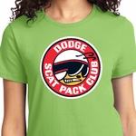 Tee Hunt Dodge Scat Pack Club Women's V-Neck T-Shirt - 1970 Dodge Club Logo Tee - Sizes S-2XL