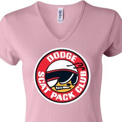 Ladies Dodge Shirt Dodge Scat Pack Club V-neck Tee T-Shirt Ladies Dodge Shirt Dodge Scat Pack Club V-neck Tee T-Shirt